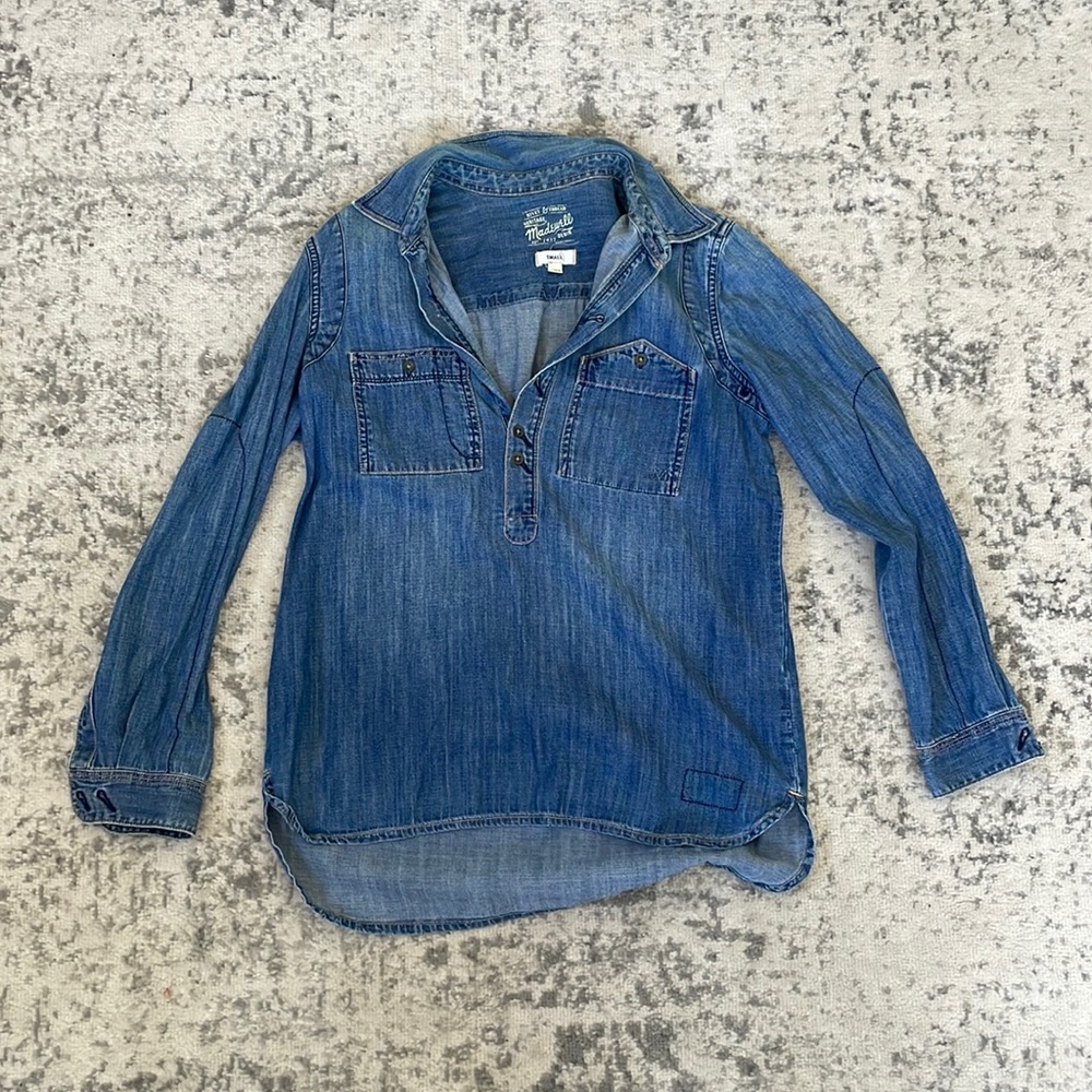 Madewell Blue Denim Button-Down Shirt